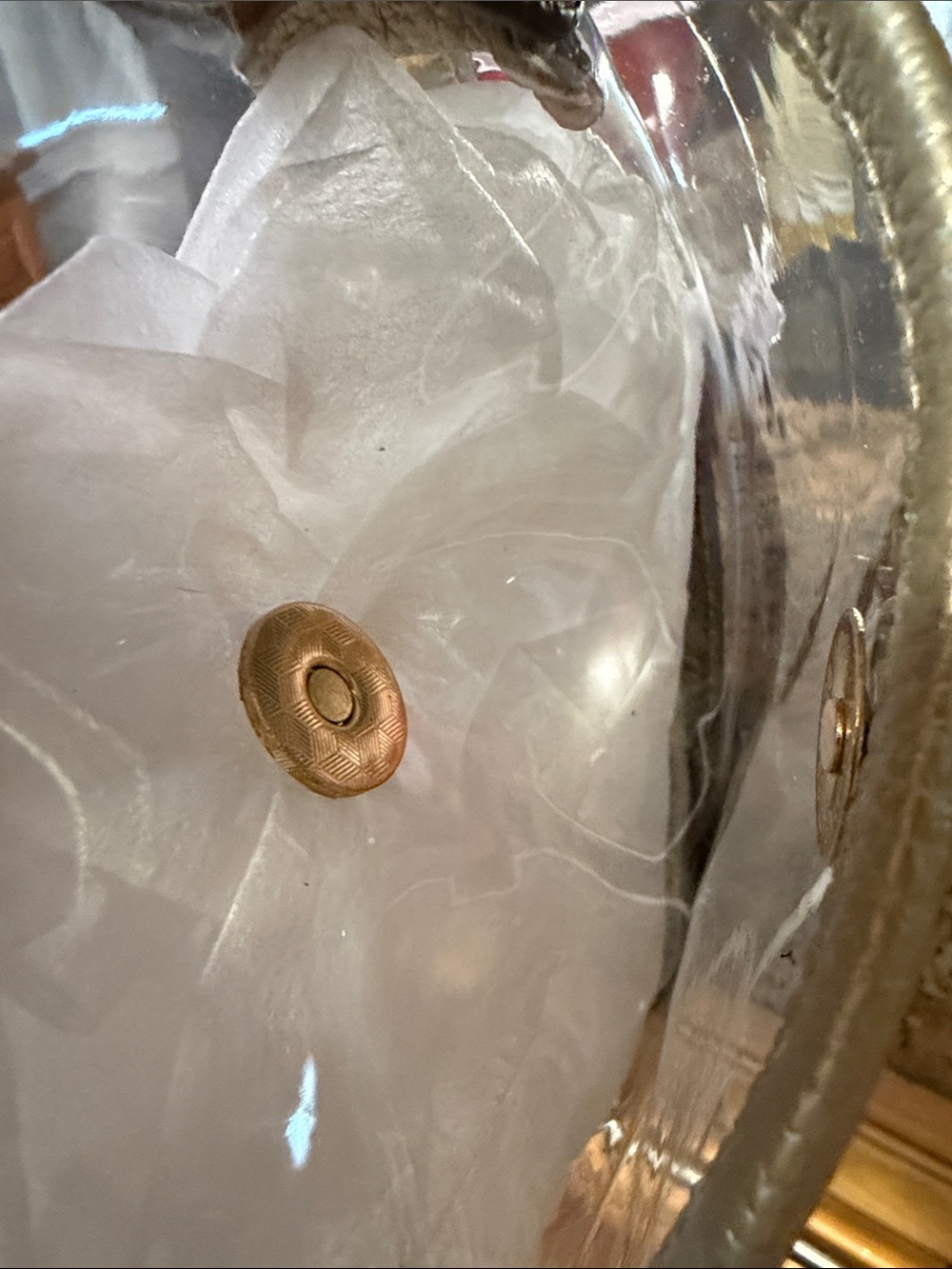 Clear Crossbody Bag with Gold Trim - Picture 7 of 8